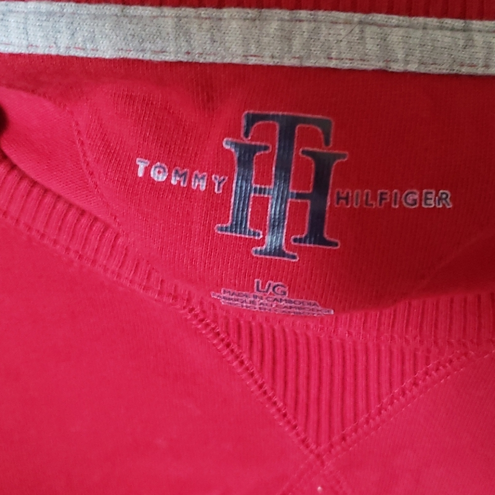 Tommy Hilfiger long sleeves Tee Red Size L - Picture 3 of 10
